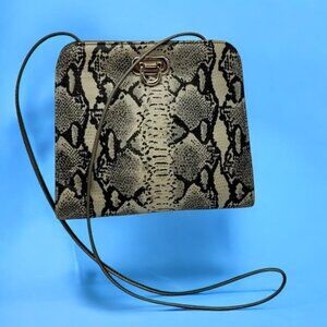 Vintage OHH! ASHLEY Leather Purse Snake Skin Look Crossbody Handbag Bag USA